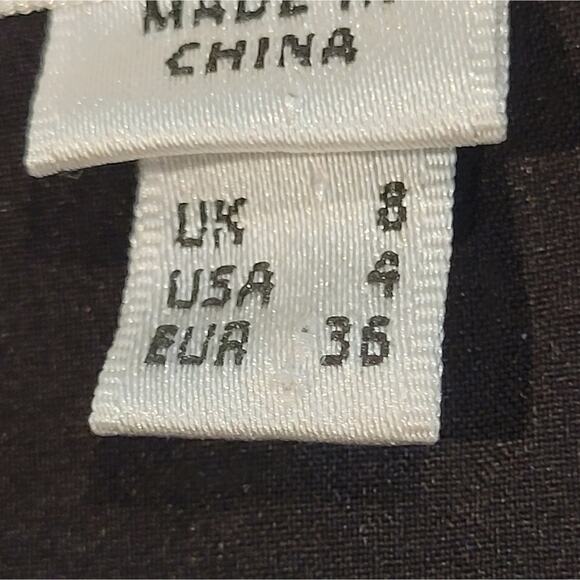 LK Bennett "Dr Kara" Black Velvet Ruched Round Neck Midi Dress Silk Blend US 4 - Picture 11 of 13